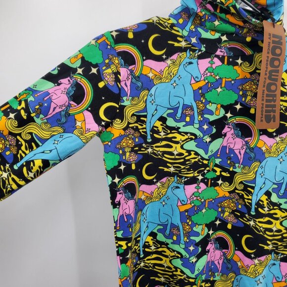 Nooworks Turtleneck Unicorn Long Sleeve Tee Shirt Top Women Size Small NWT - Picture 2 of 10